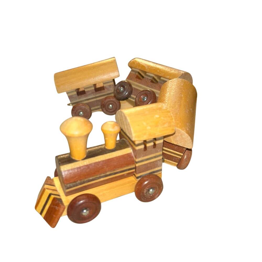 Custom Handmade Wooden Train Set holiday Christmas decor
